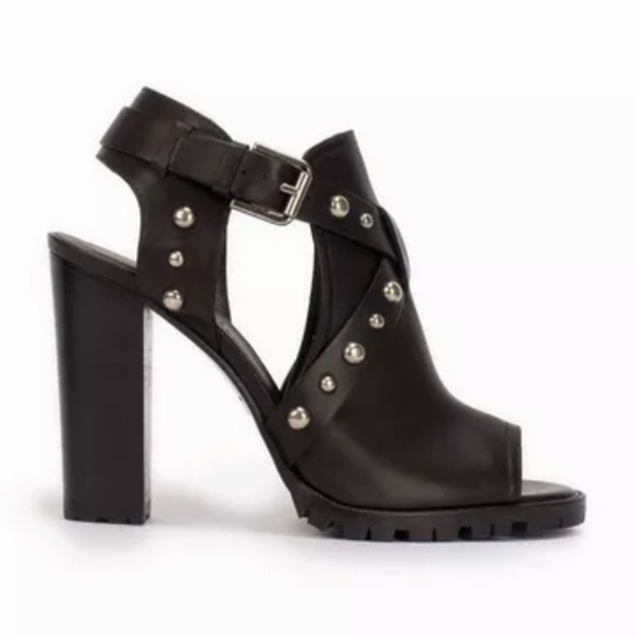 Polo Ralph Lauren Black Studded Heel Sandals - Picture 1 of 13